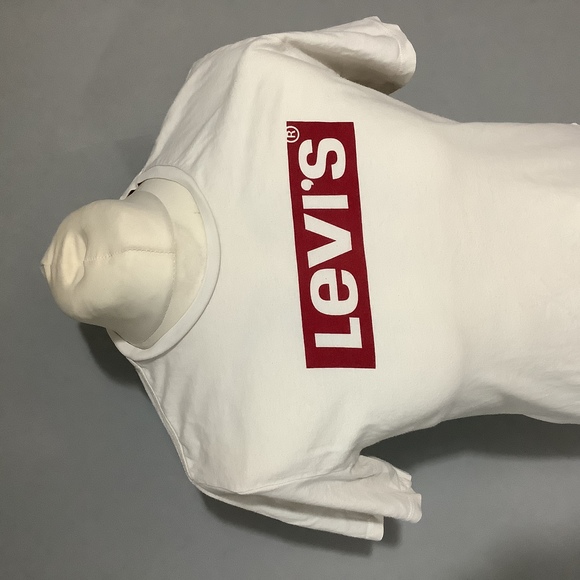 Levi’s Crew Neck T Shirt - Size M - White - Spellout - Classic - P2P 20” - Picture 2 of 8